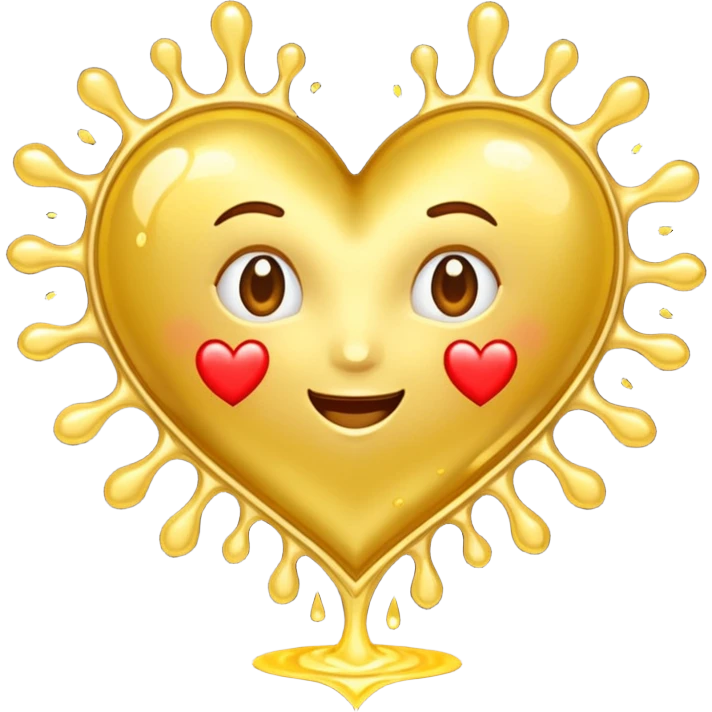 Heart squirting gold love emoji