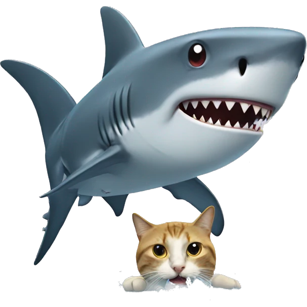 shark with cat emoji