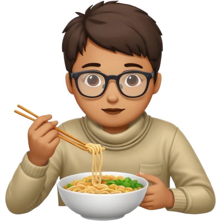 super programmer eating noodles while coding emoji