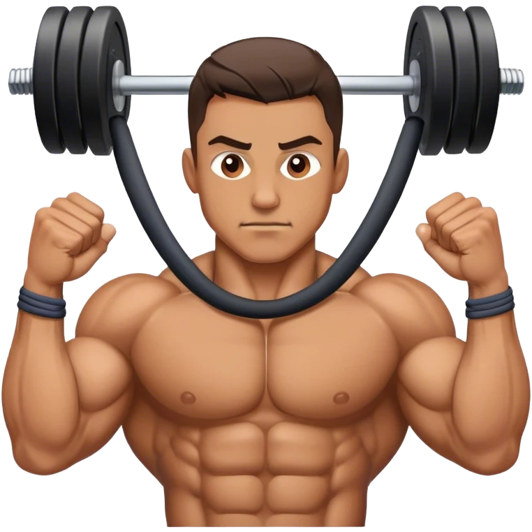 guy squeezing pecs cable gym emoji