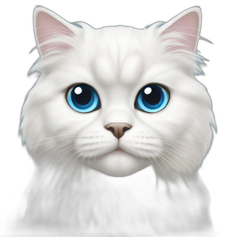 white persian cat blue eyes emoji