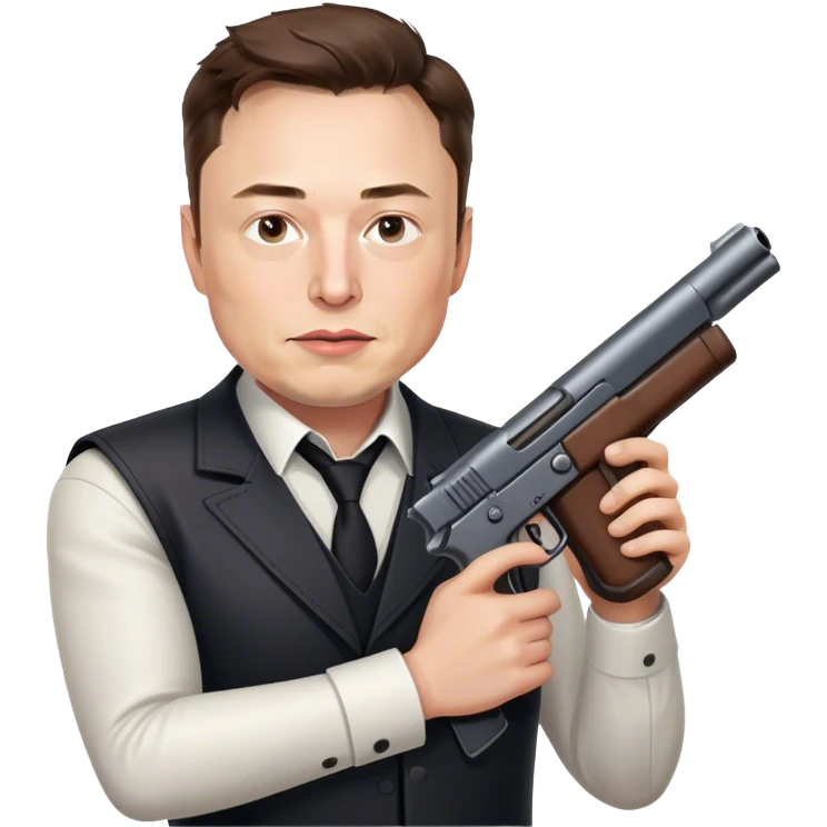 Elon musk holding a gun  emoji