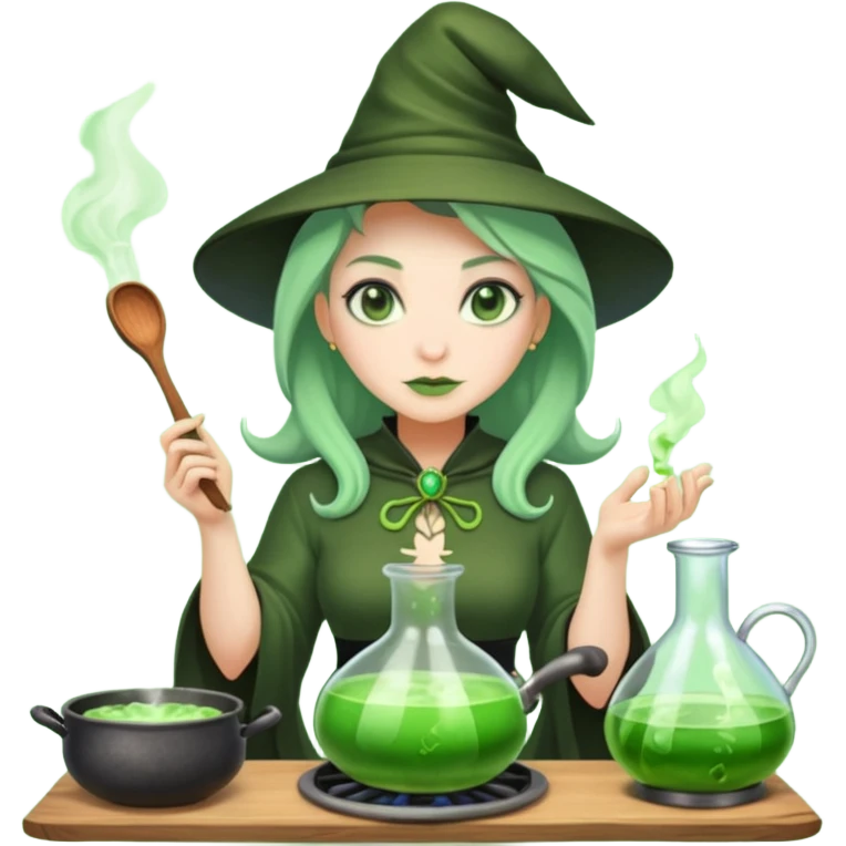 green witch cooking potion emoji