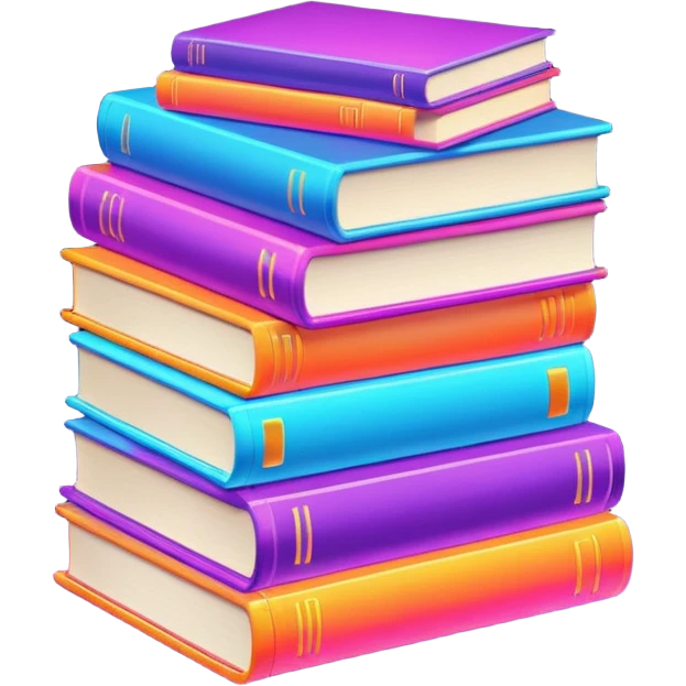 glowing neon stack of books emoji