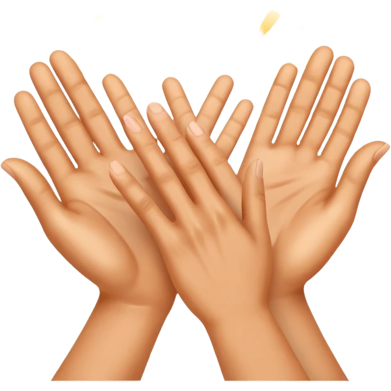 hands clapping, joyful celebration, focus on hands, motion blur, bright pink background emoji