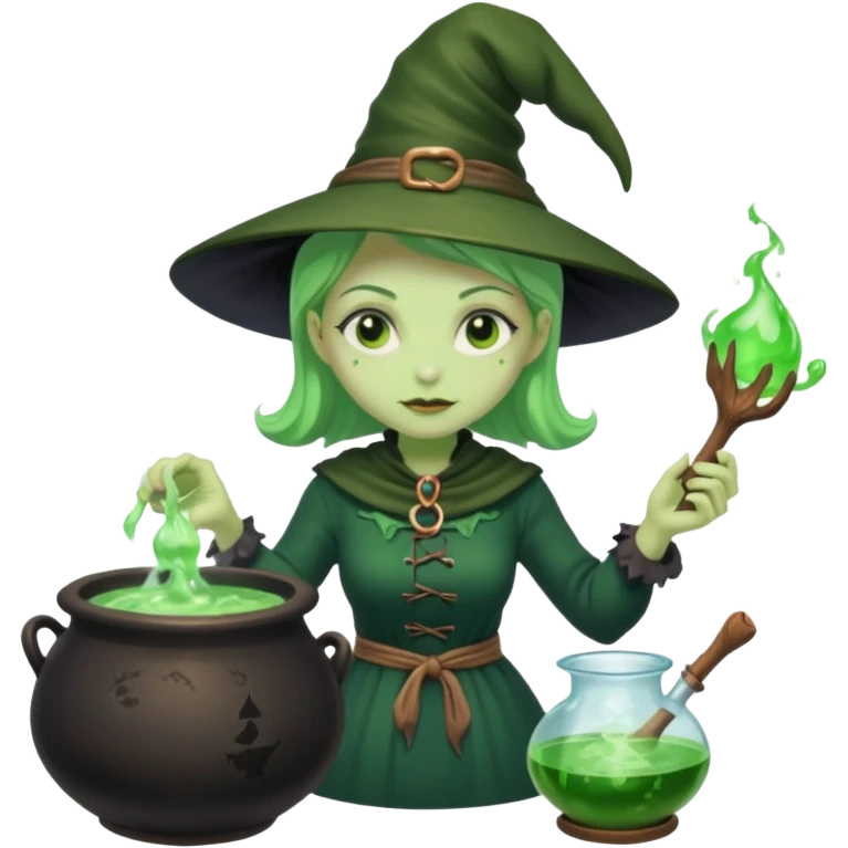 green witch cooking potion emoji