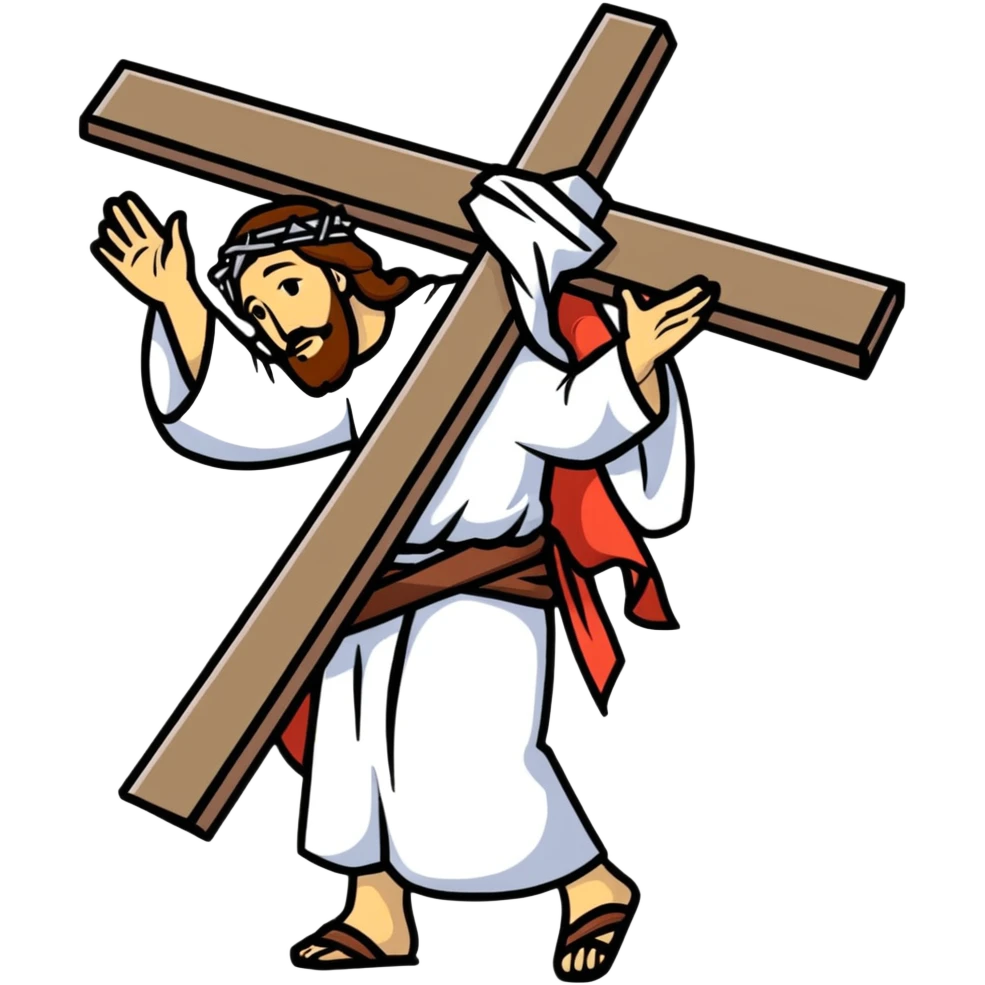 Jesus carrying the cross emoji