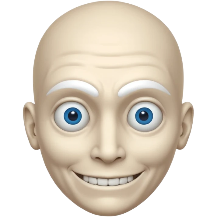 mutant test subject portrait, head and shoulders only, third eye on forehead, pale skin, creepy calm smile, lab experiment style, 3D cartoon, mobile game icon style, clean background, no text, no watermark

 emoji