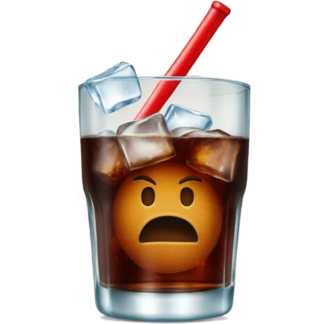 coke in glass with ice cubes emoji