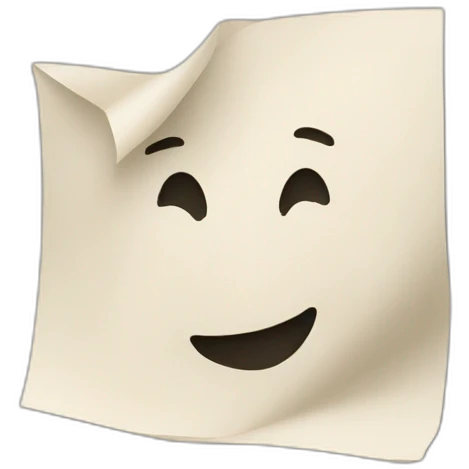 a realistic emoji of a sheet of paper with the bottom right corner folded emoji