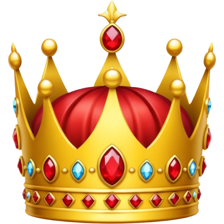 yellow crown with only red gems a lot red gems emoji