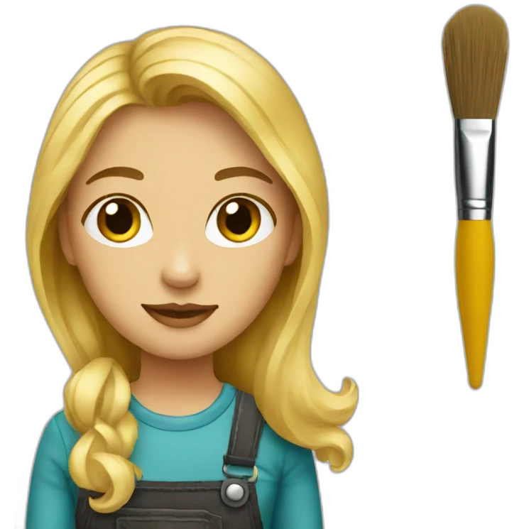 Blonde artist painter emoji