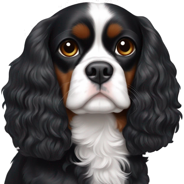 All Black Cavalier king but has a white stripe on chest and a bit of white on chin emoji