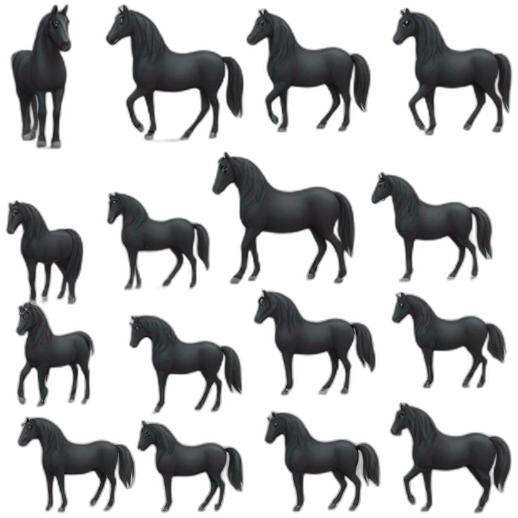 Cheval noir emoji