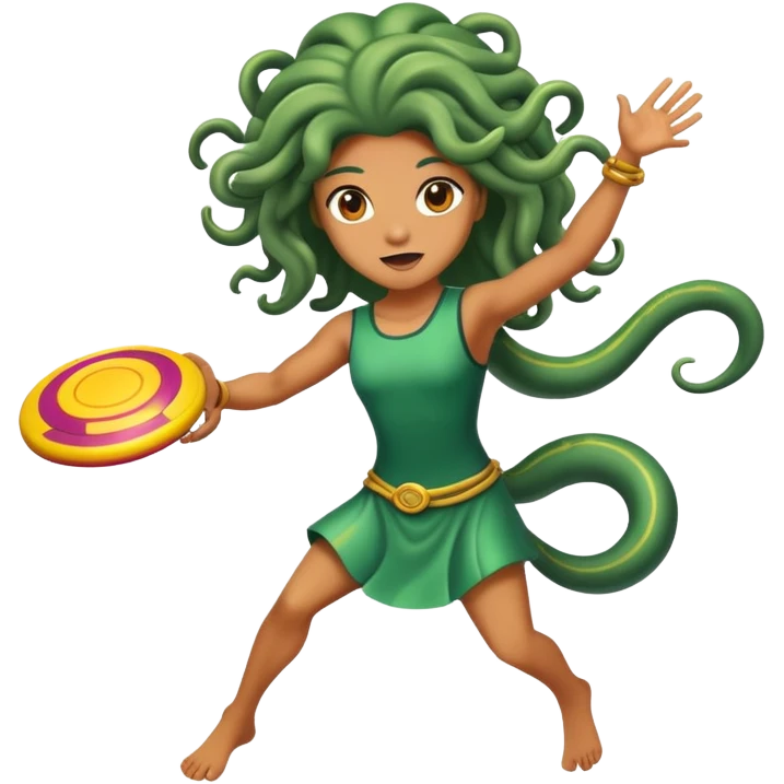 medusa launching a frisbee emoji