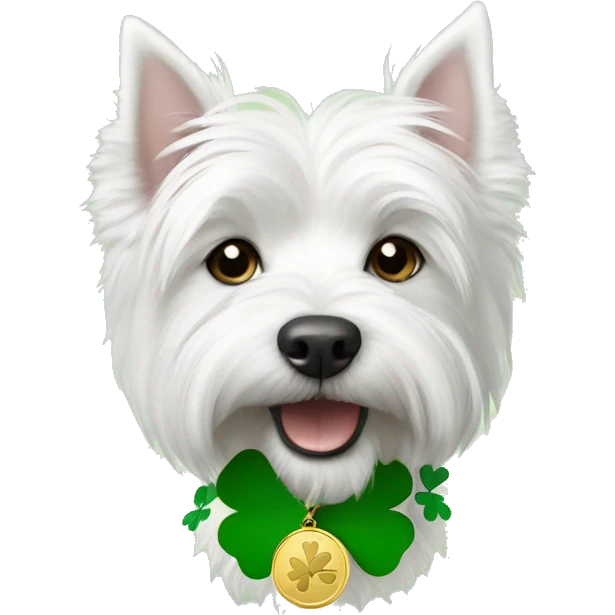 Westie with a Shamrock medal  emoji