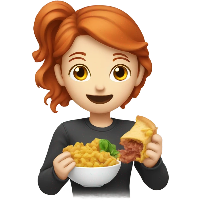 Redhead eating emoji