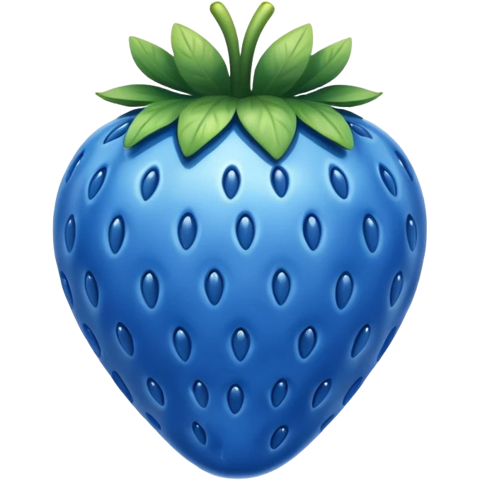 A blue strawberry emoji