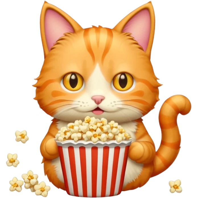 Gato comendo pipoca emoji