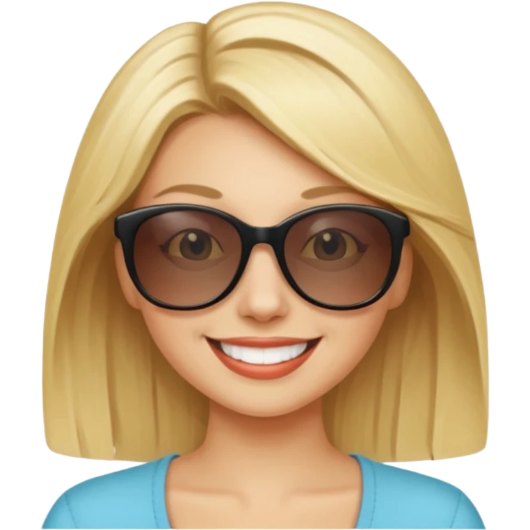 blonde woman with sunglasses emoji