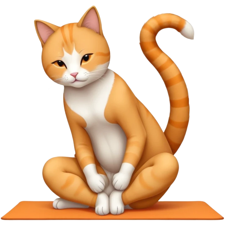 cat doing yoga camel pose with arched back emoji