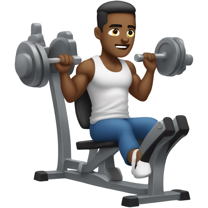 guy training on gym maschine emoji