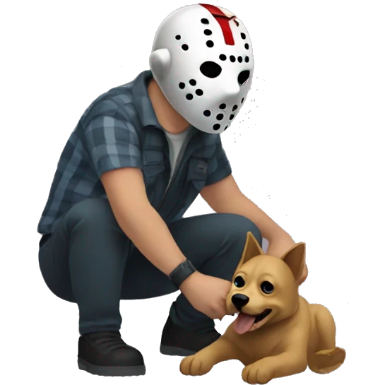 Jason voorhees playing with his dog emoji
