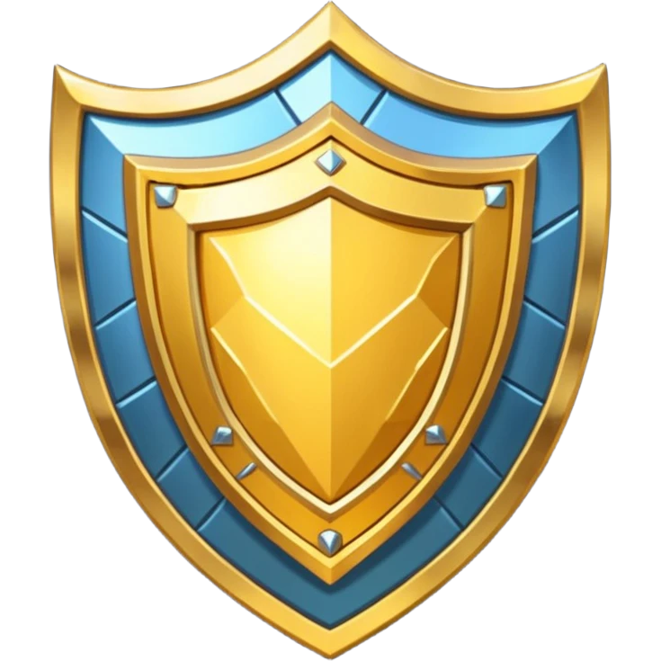 fantasy magic golden shield low poly emoji