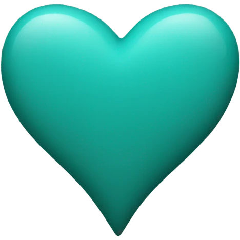 Teal colored heart emoji