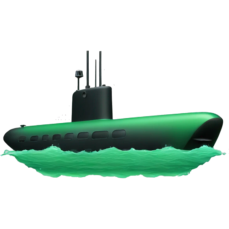 green and black Radar Sonar Ping Scan Submarine emoji