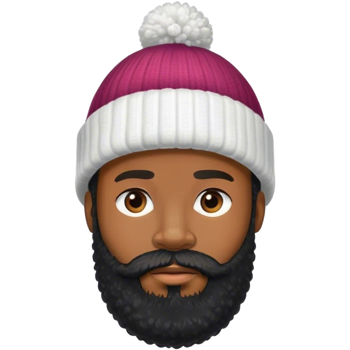 Black hair bearded man in bobble hat  emoji