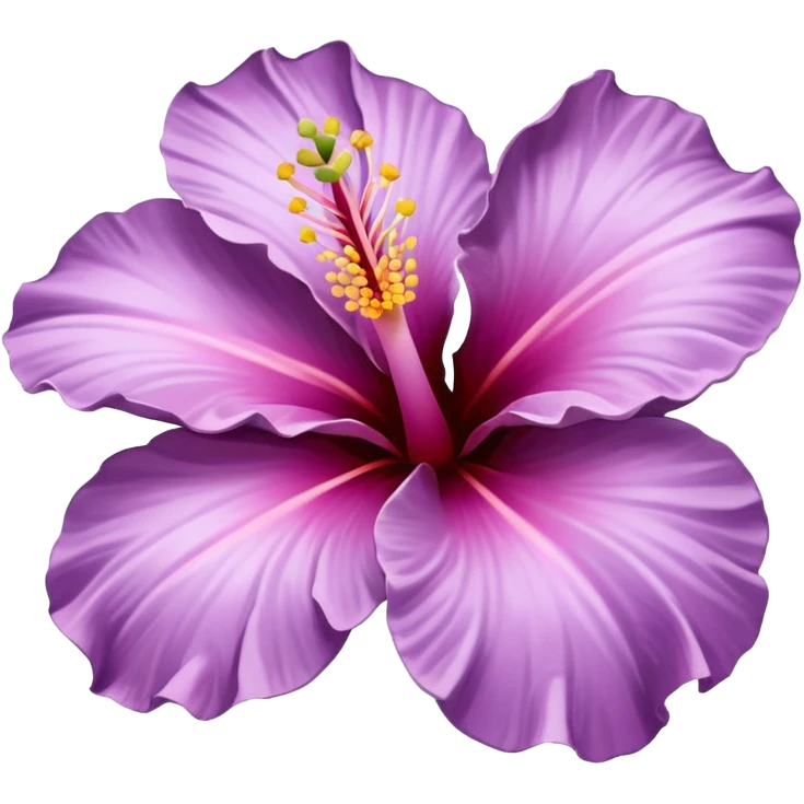 single lilac hibiscus blossom facing left in png form  emoji
