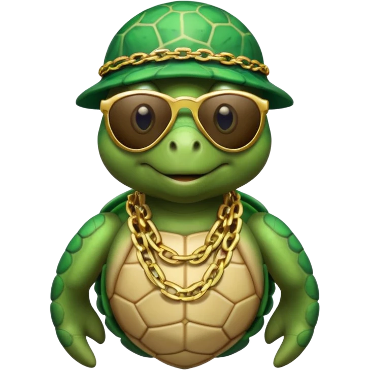 Turtle rapper with chains  emoji