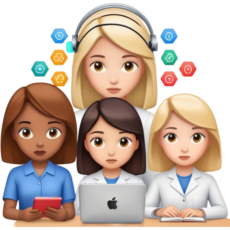 tribu de niñas en inteligencia artificial emoji