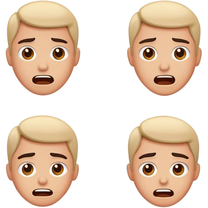 basic human emotions - happy, sad, angry, surprised, confused, excited emoji