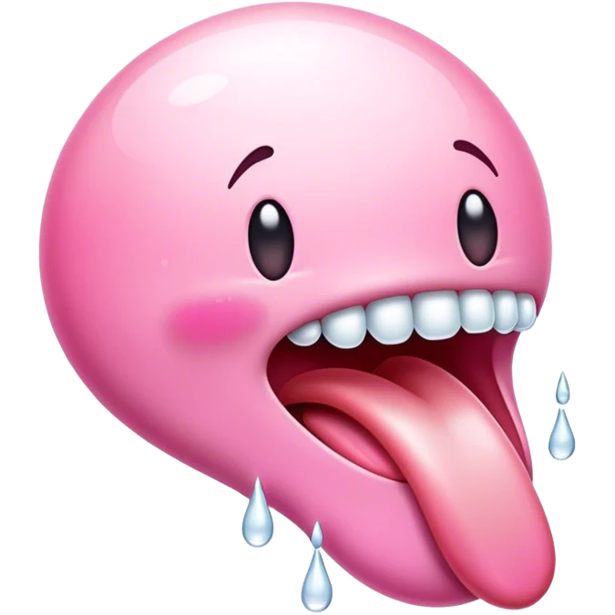  Tongue with white drops emoji