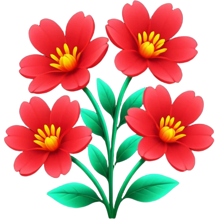 Red néon flowers emoji