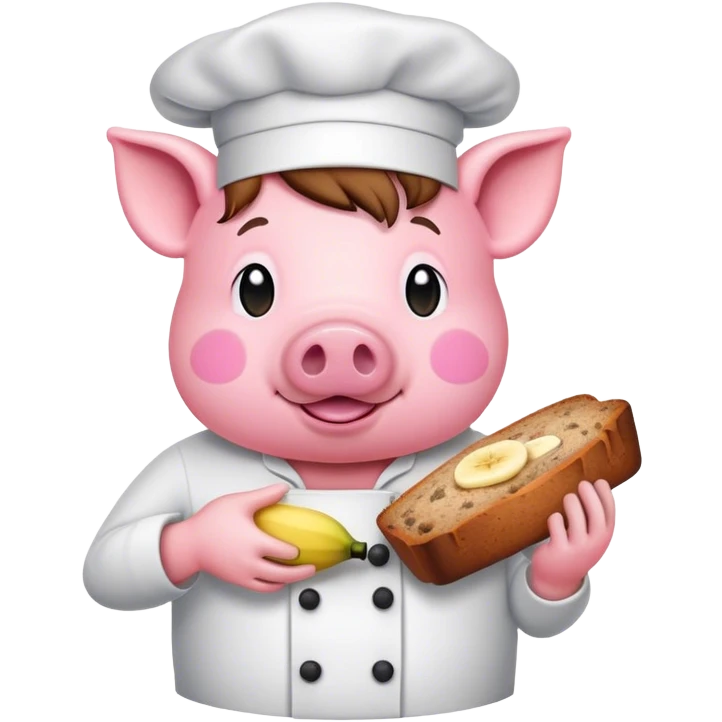 pig baking banana bread  emoji