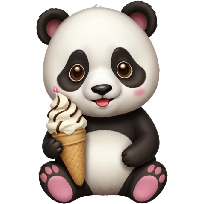 Panda eating ice cream emoji