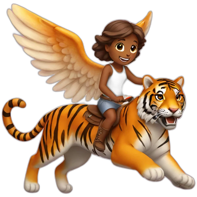 Angel riding Tiger emoji