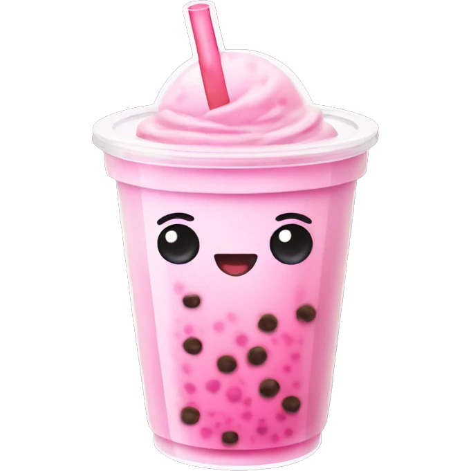 Pink bubble tea  emoji