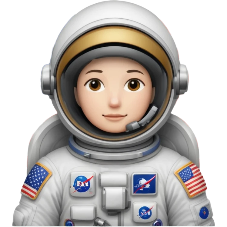 Astronaut floating in space USA no face real emoji