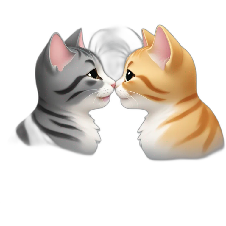 2 cute cat kiss emoji