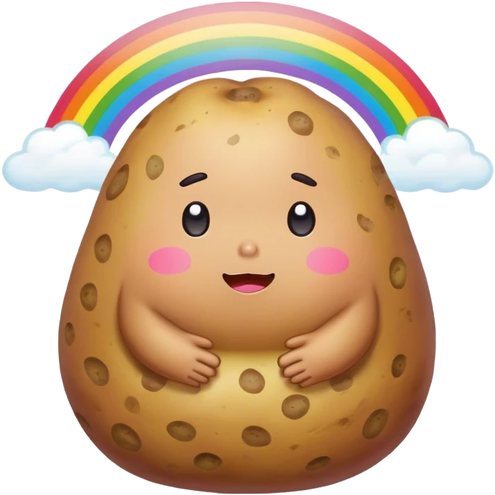 rainbow kawaii meditating potato emoji