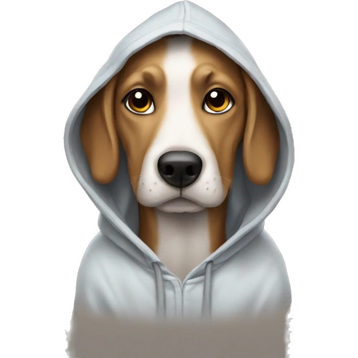 Dog wearing a hoodie emoji