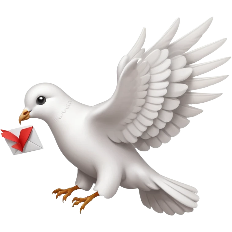 a dove flies with a letter in its paws emoji