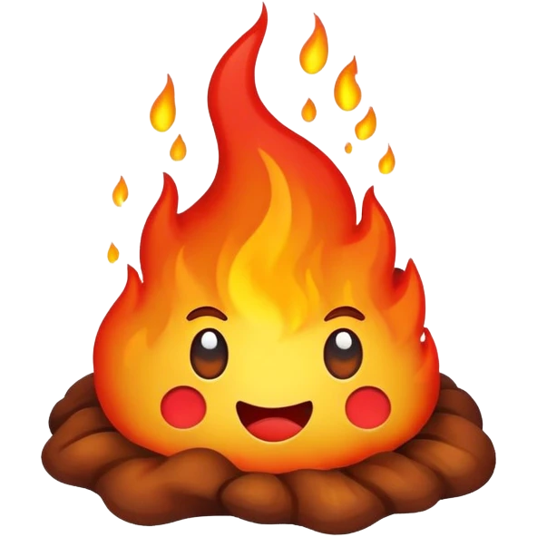 Fire poop emoji