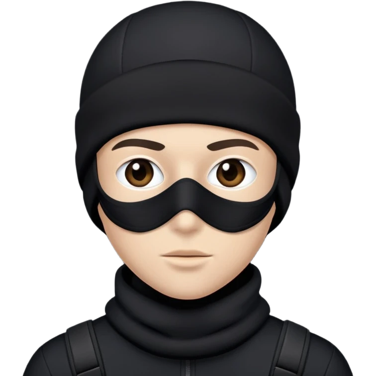 Robber with black ski mask and black clothes  emoji
