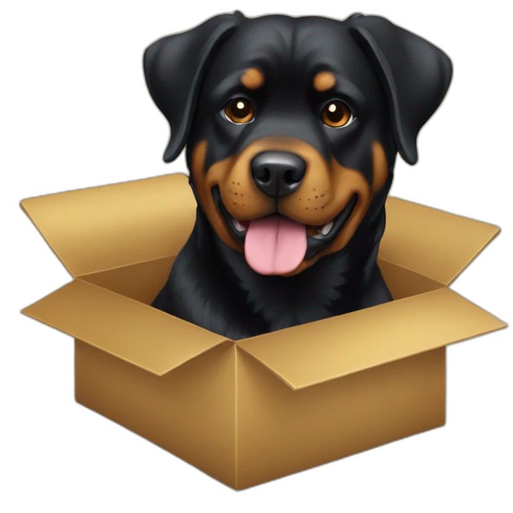 A Rottweiller and a golden in box emoji