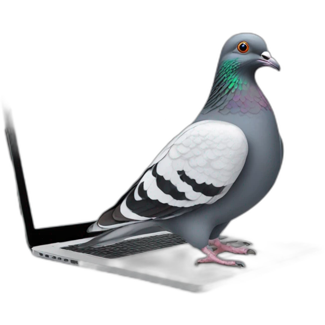 pigeon Working Labtop emoji